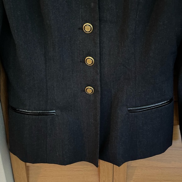 Vintage Renlyn black wool & leather military coat steampunk L blazer - Picture 3 of 8